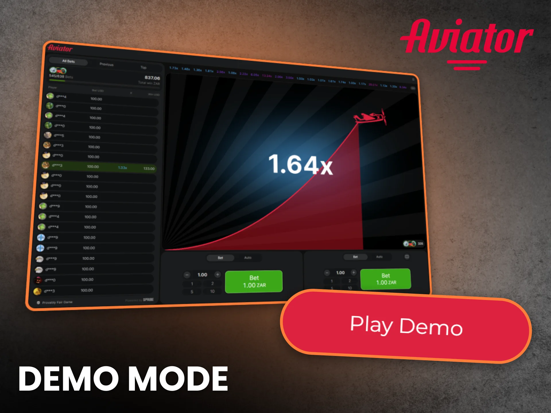 Demo mode Aviator Bet in South Africa
