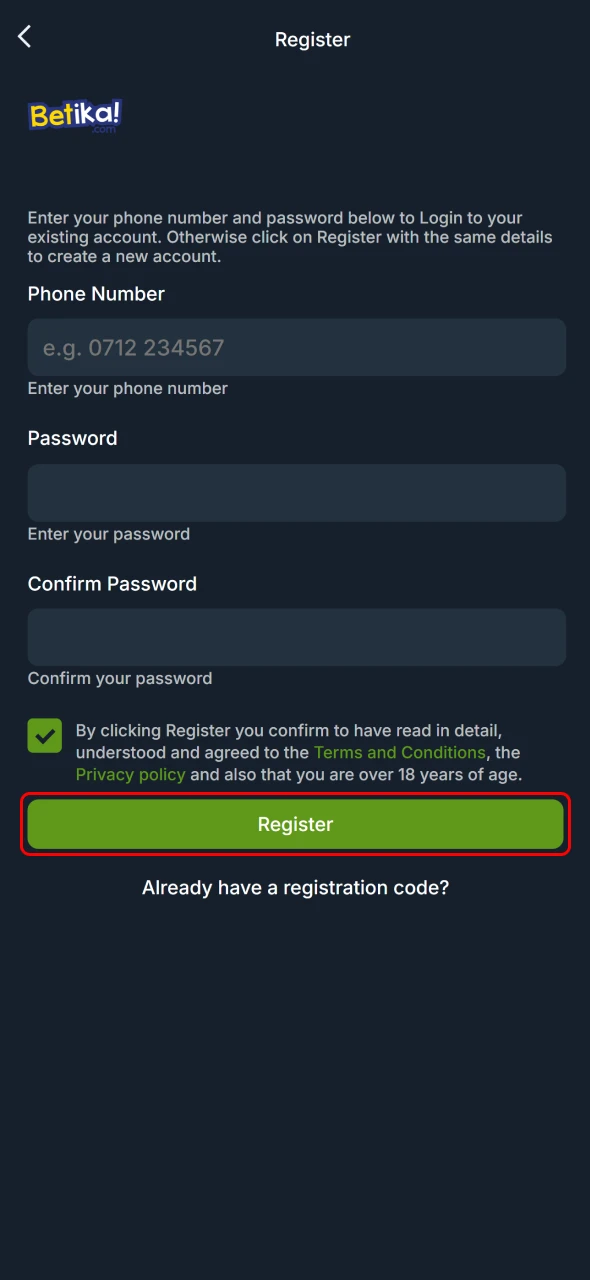 Aviator Registration Process in Kenya step 5
