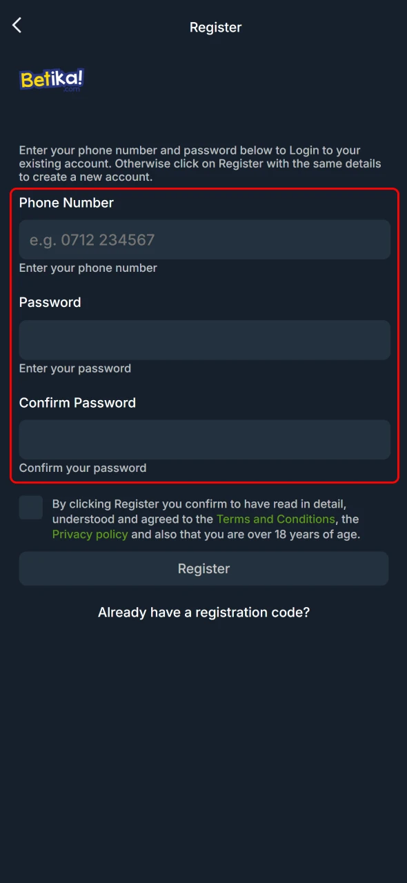 Aviator Registration Process in Kenya step 3