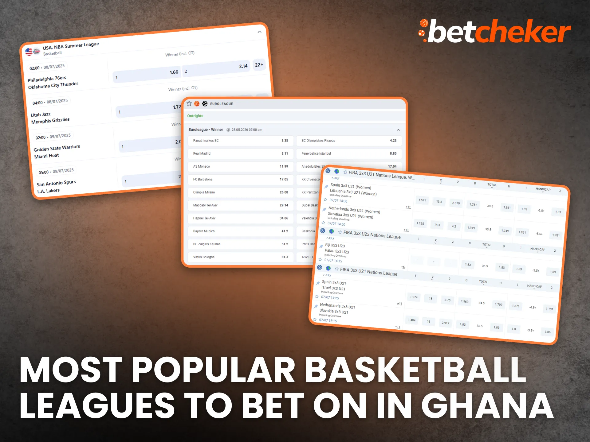 Most popular Basketball leagues to bet on in Ghana