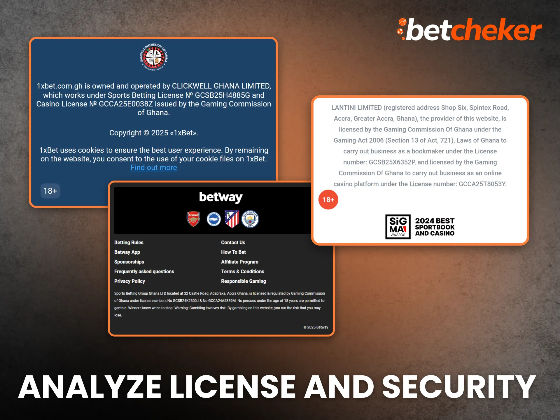 Analyze the Bookmaker's License and Security Football Ghana