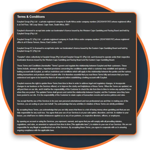 Carefully Review Terms and Conditions Football South Africa