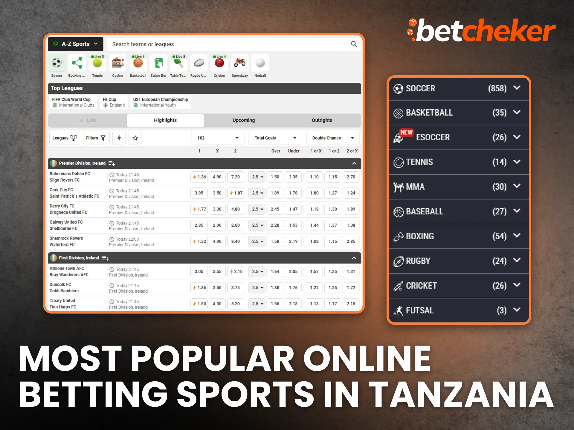 Most Popular Online Betting Sports in Tanzania