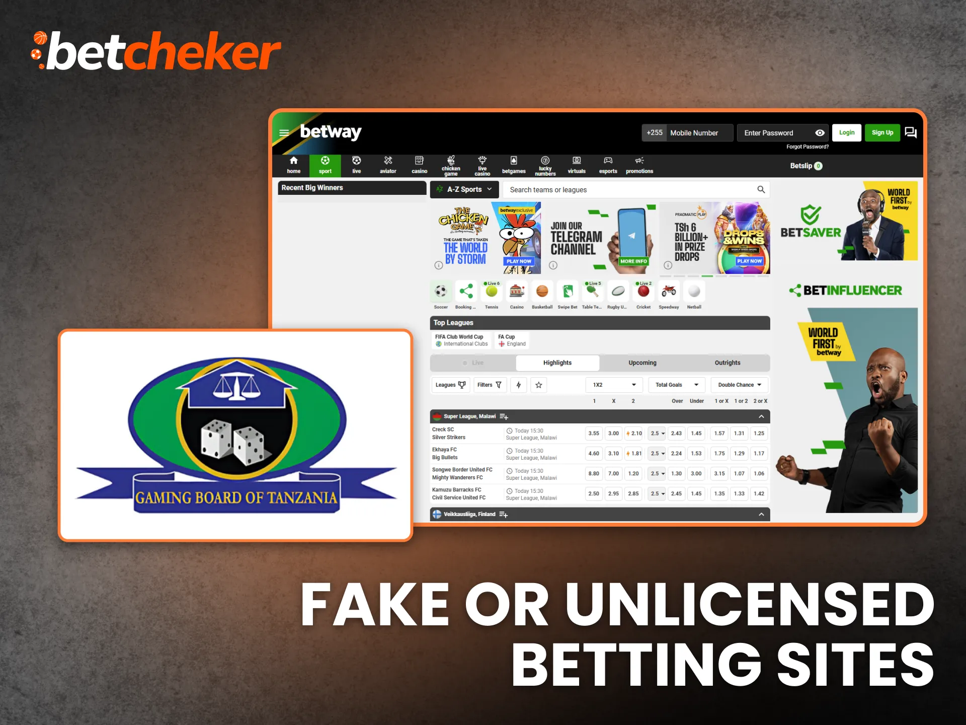 Fake or Unlicensed Betting Sites Tanzania