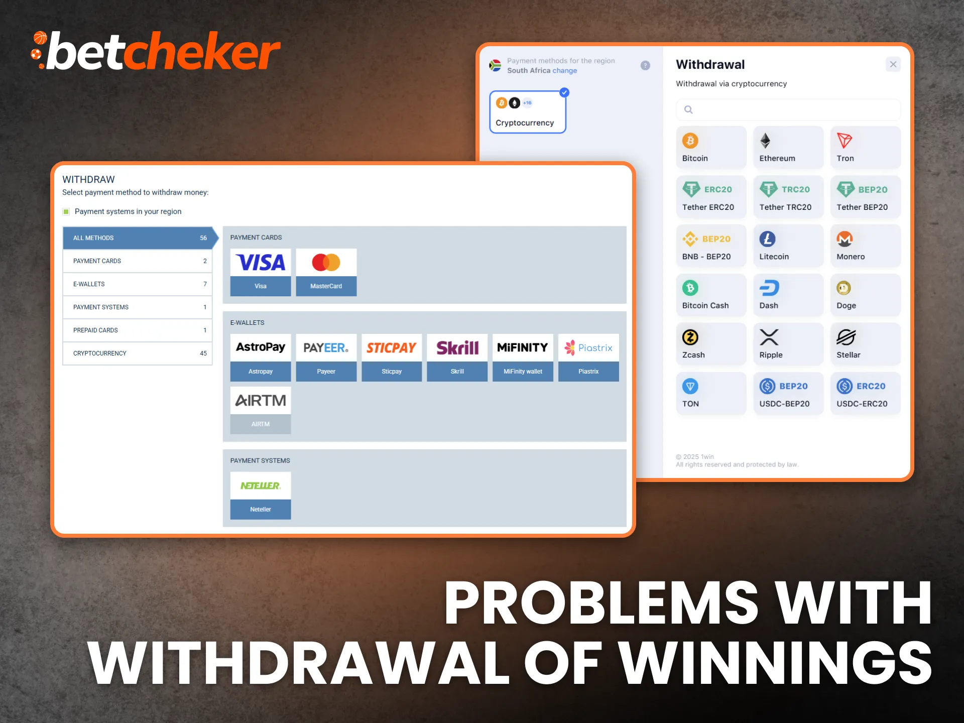 Problems with withdrawal of winnings Reviews in South Africa