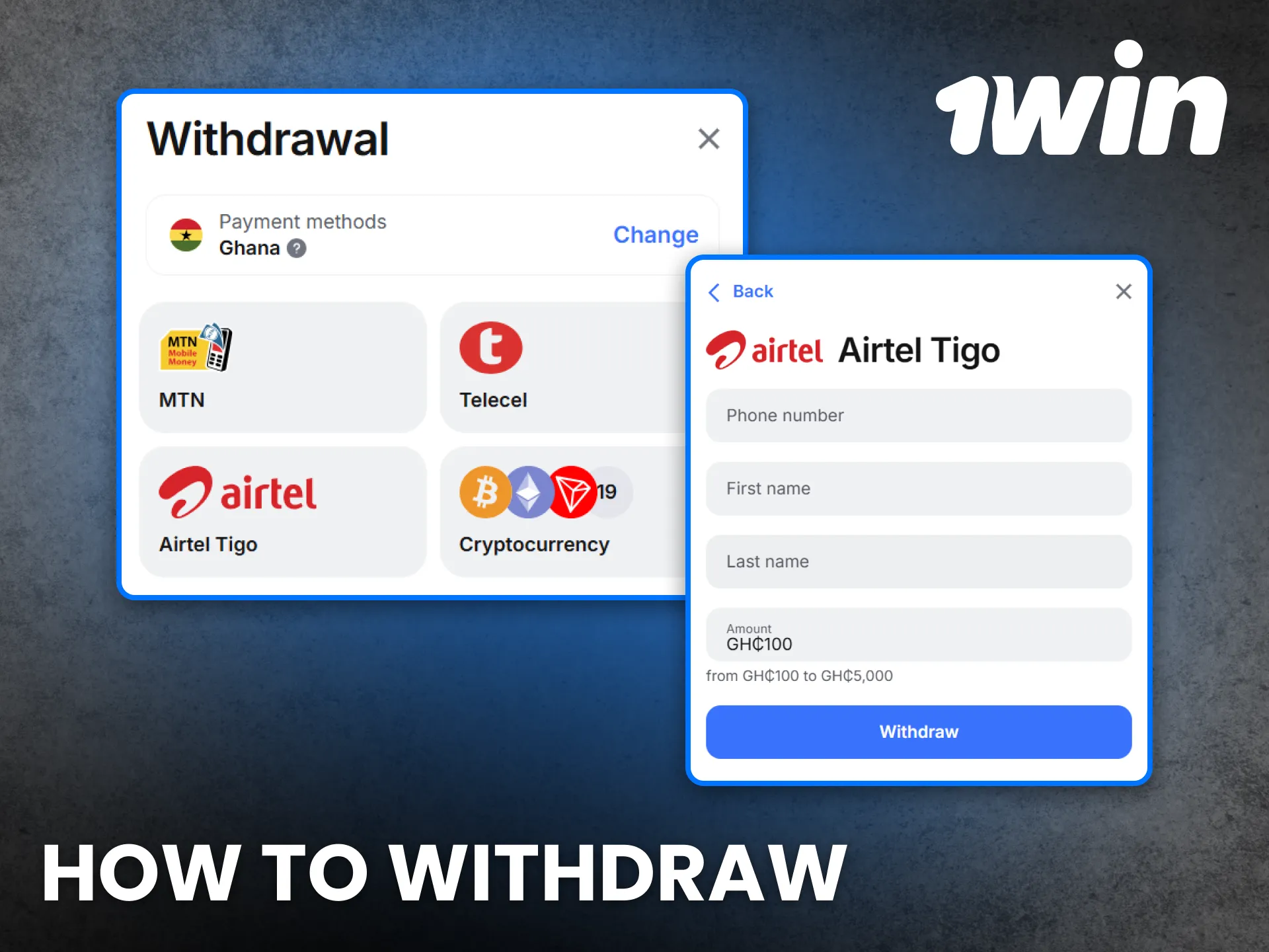 Withdraw your winnings quickly from 1Win Ghana with full security.