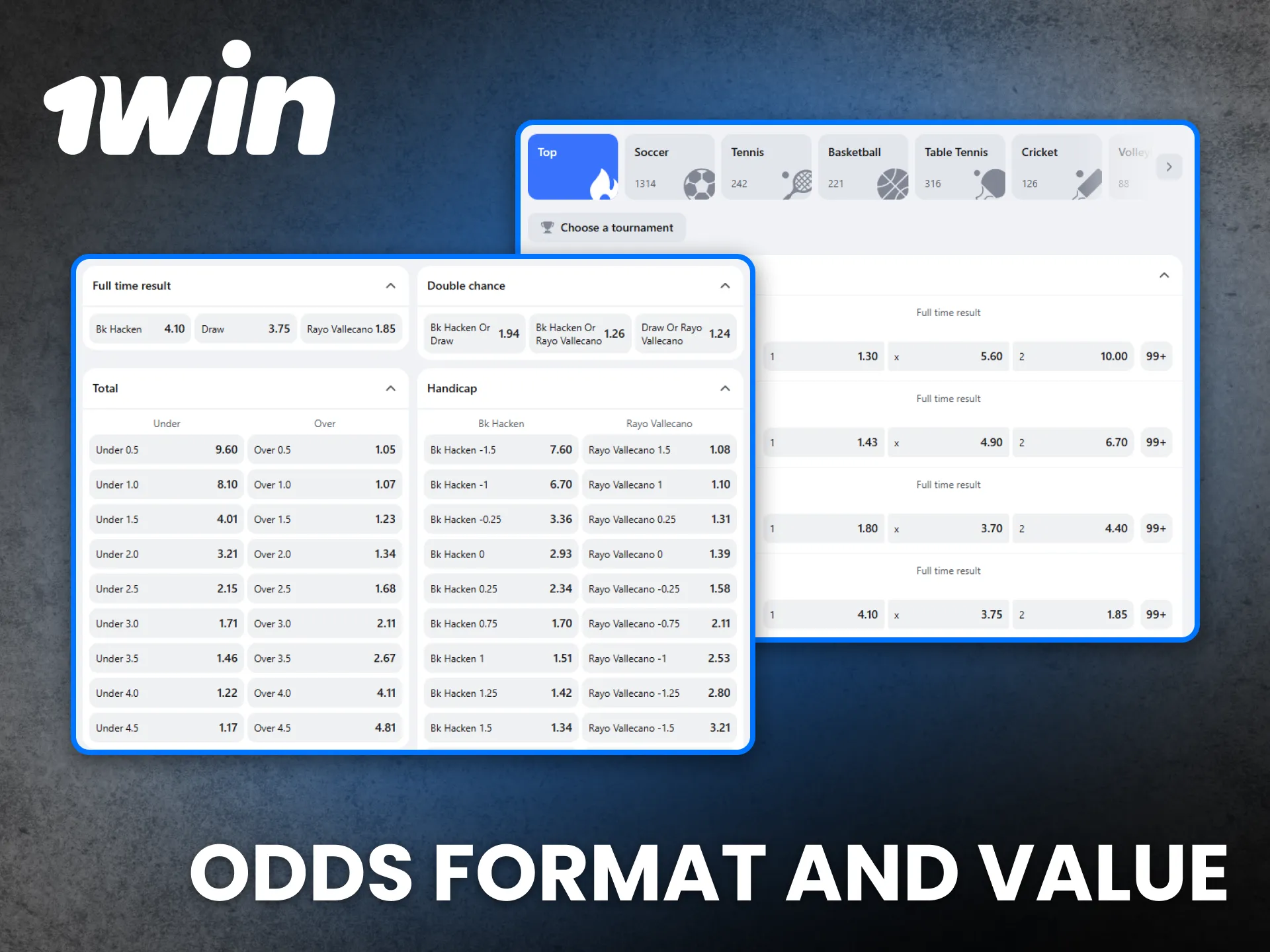1Win offers strong odds and transparent values for all Ghanaian bettors.