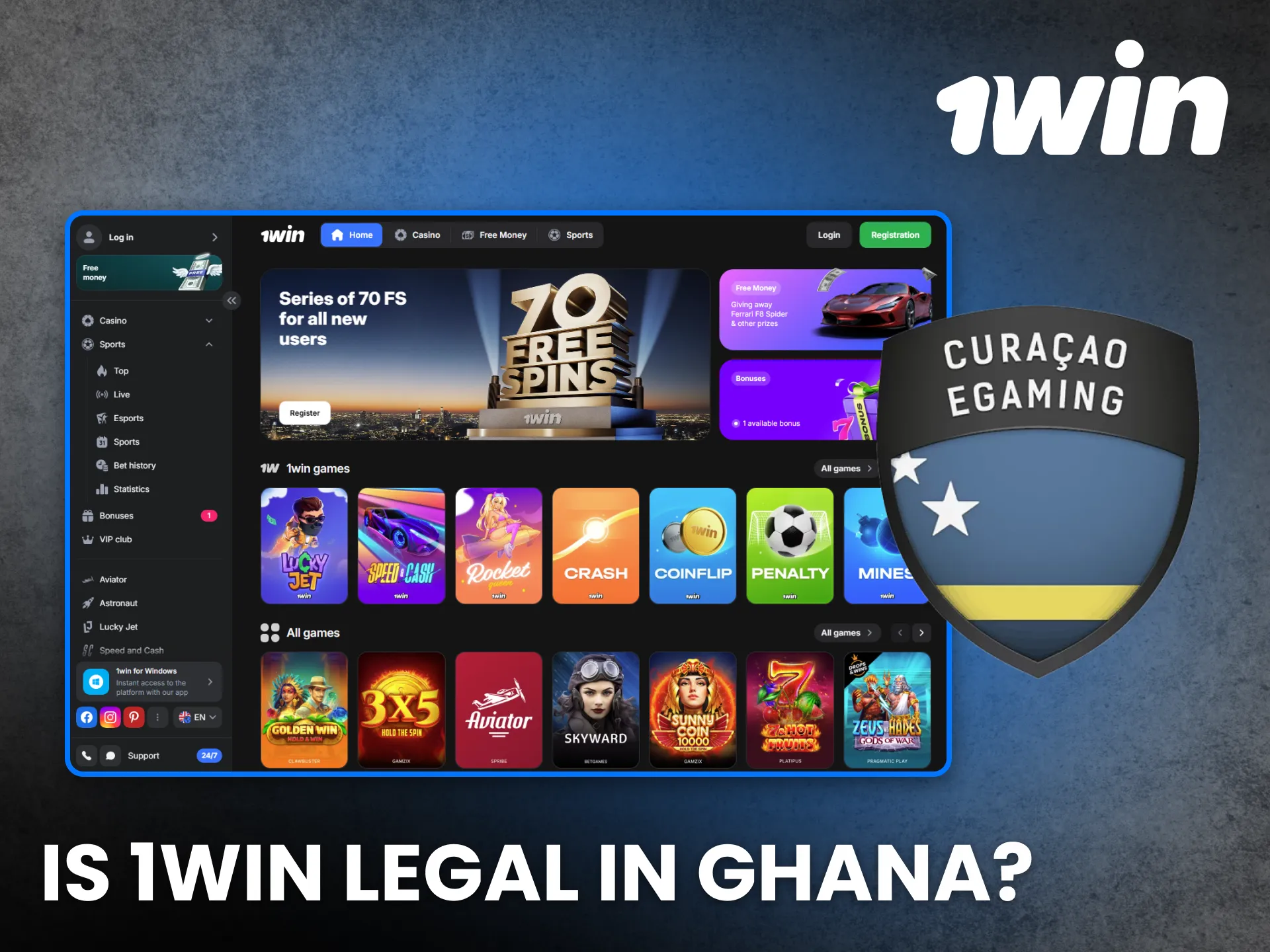 1Win operates legally in Ghana for all online gaming activities.