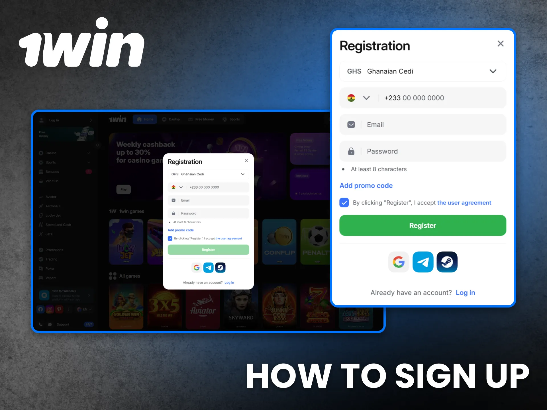 Learn how to sign up at 1Win Ghana and begin your betting journey.