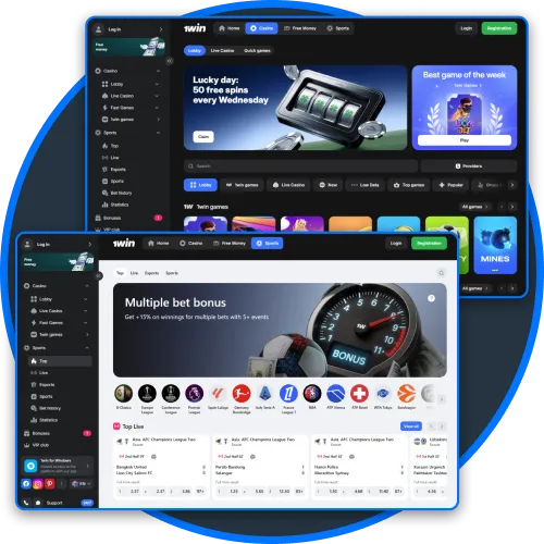 1Win features a modern interface with simple and stylish layout.