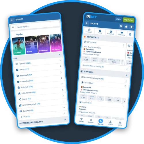 Bet on thousands of live and pre-match markets on the 1xBet app.