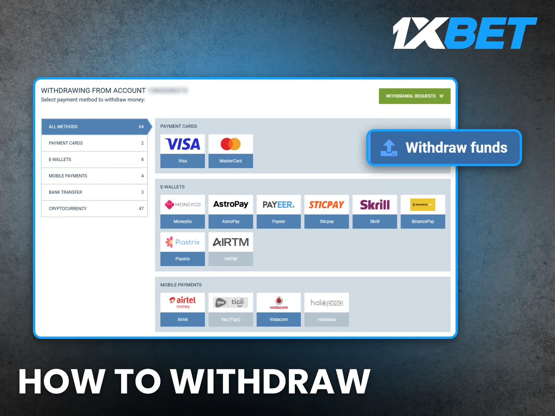 Withdraw your winnings easily from 1xBet Kenya using trusted methods.
