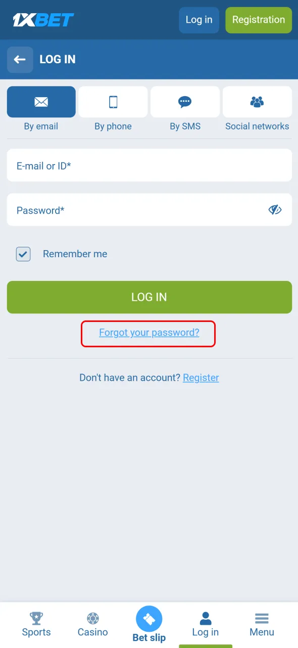 Recover your 1xBet login credentials easily if you forget your password.