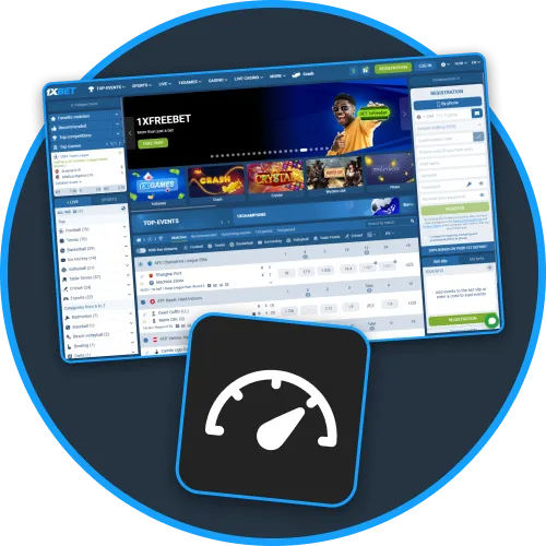 Experience lightning-fast site performance across 1xBet Kenya pages.