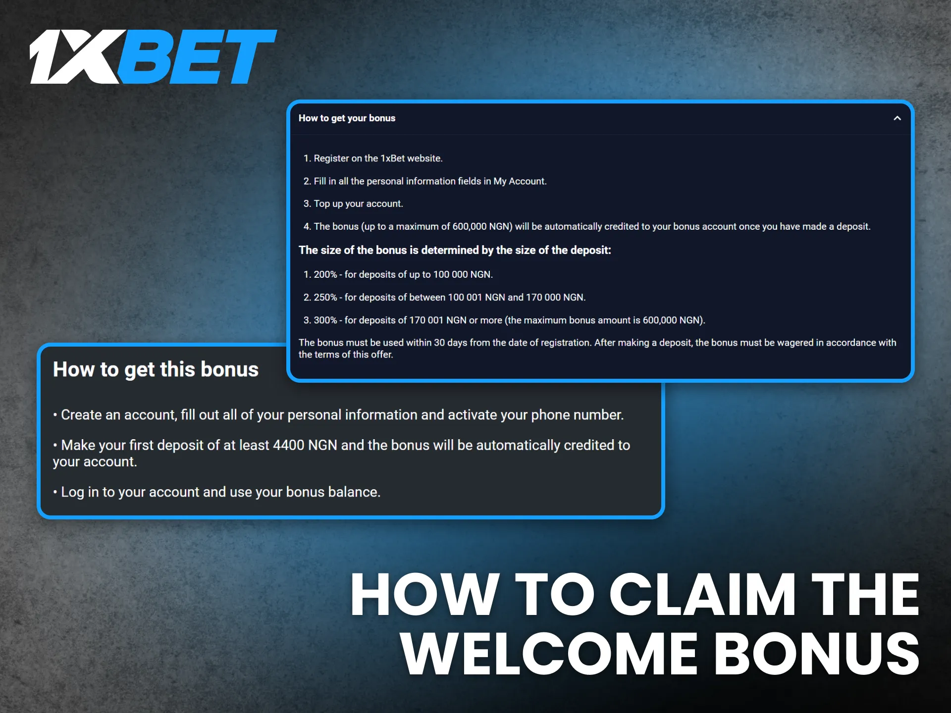 Nigerian users can easily claim the 1xBet welcome bonus and start betting with extra funds.