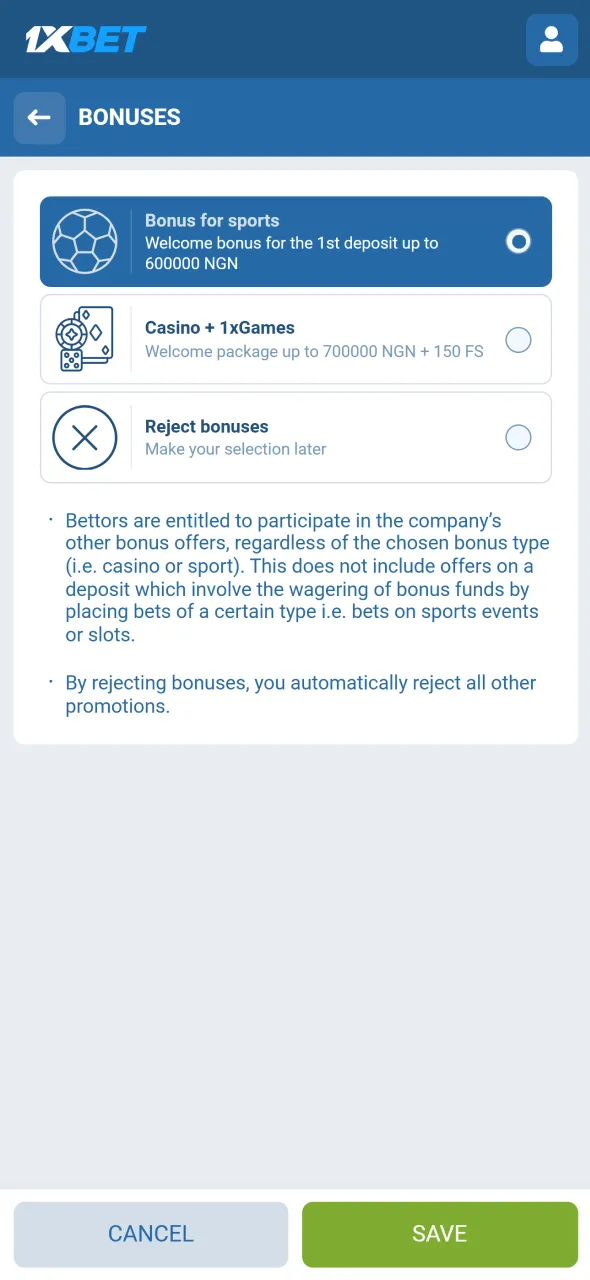 Activate your welcome bonus and start exploring 1xBet Nigeria betting markets.