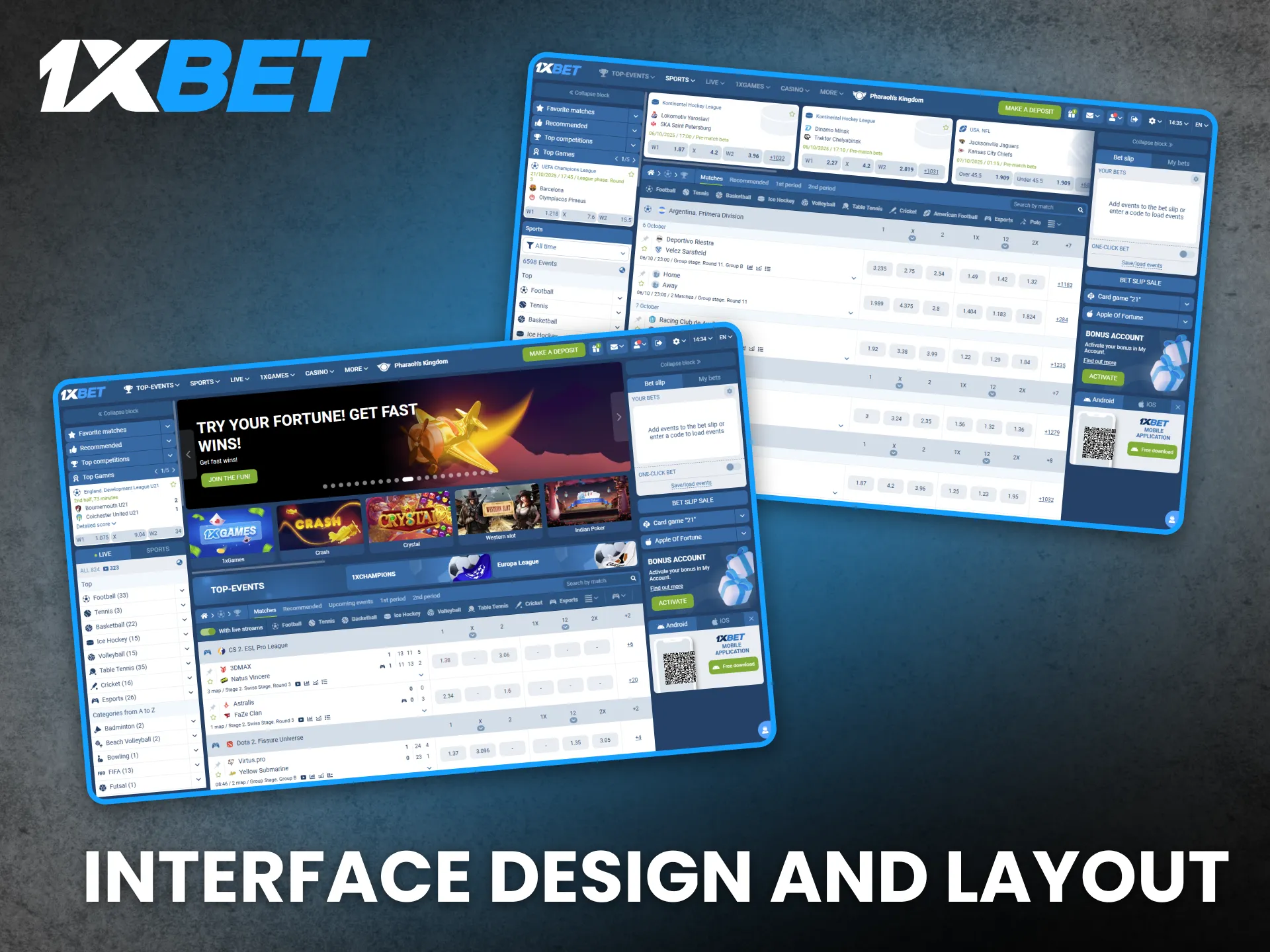 1xBet features a user-friendly layout and clean interface for Nigerians.