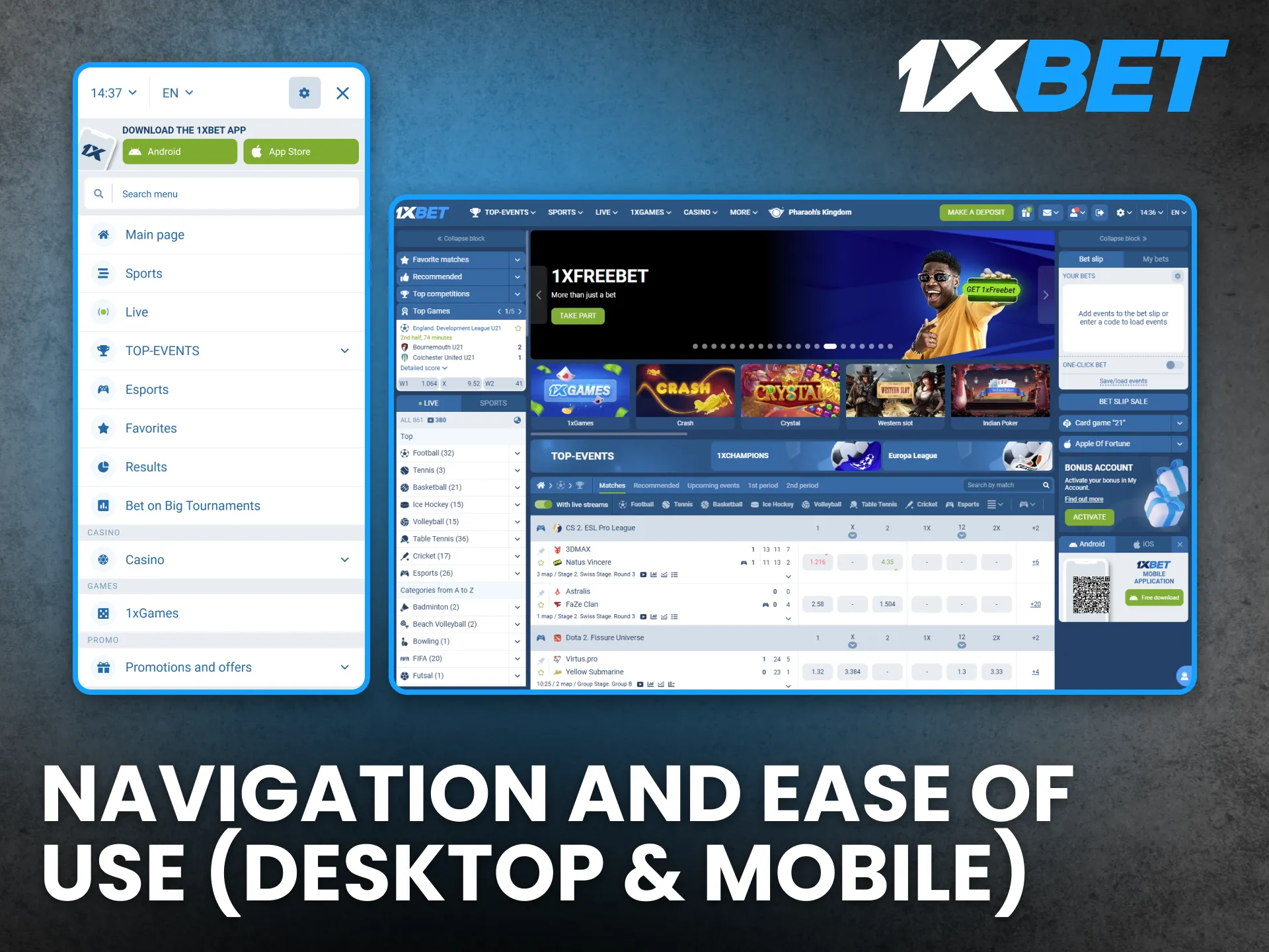 Navigate smoothly on both desktop and mobile using 1xBet Nigeria.