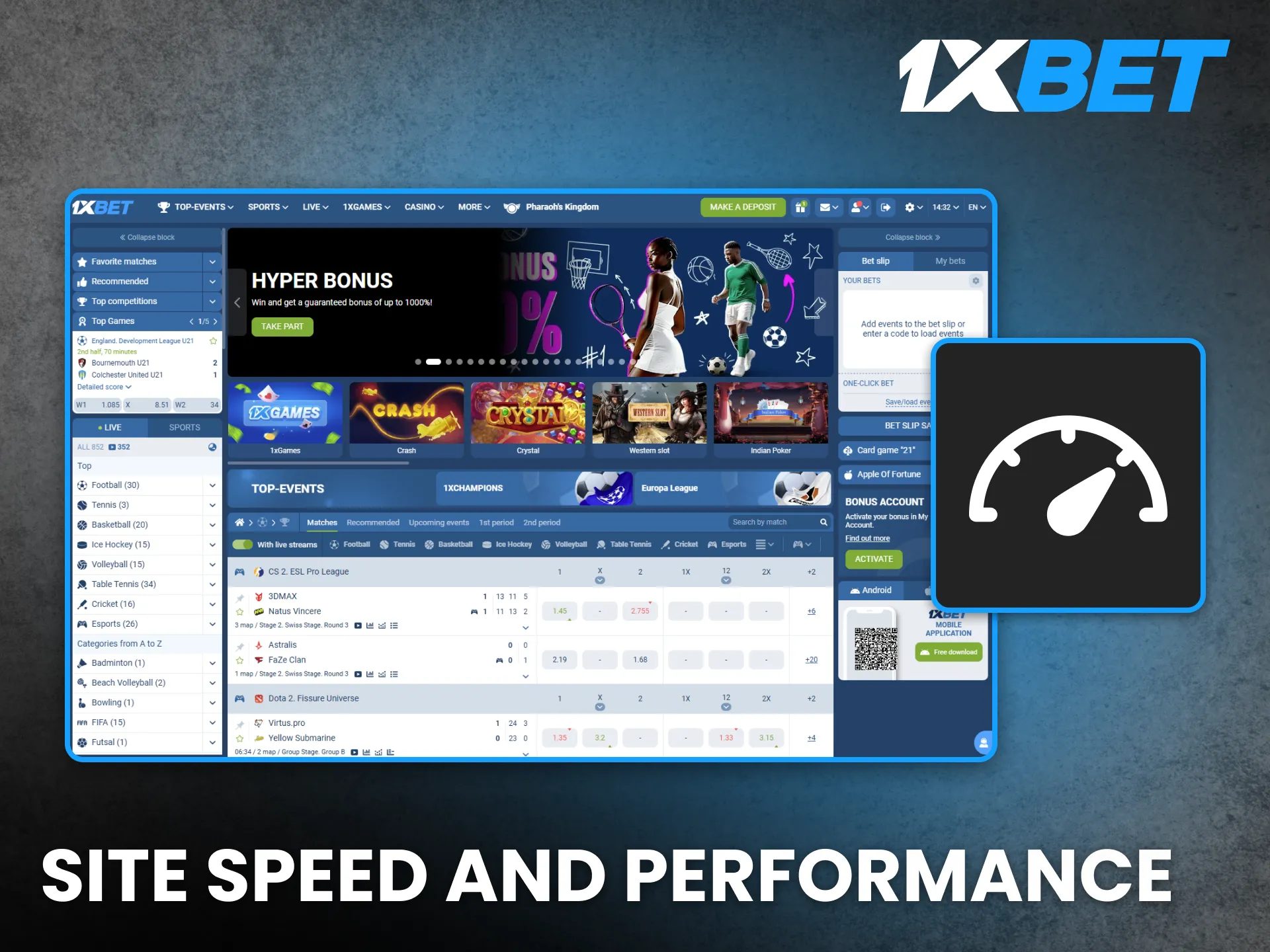 Enjoy fast site speed and superior performance with 1xBet Nigeria.