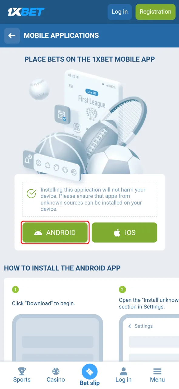 Download the 1xBet Android APK quickly and easily.