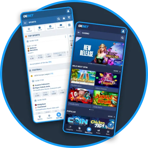 The 1xBet app features a clean and friendly interface.