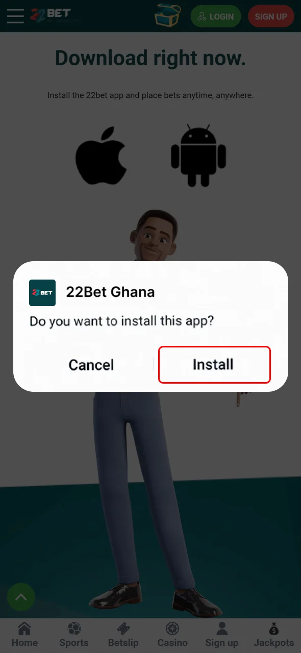 Install the 22Bet Android app and enjoy mobile betting anywhere.