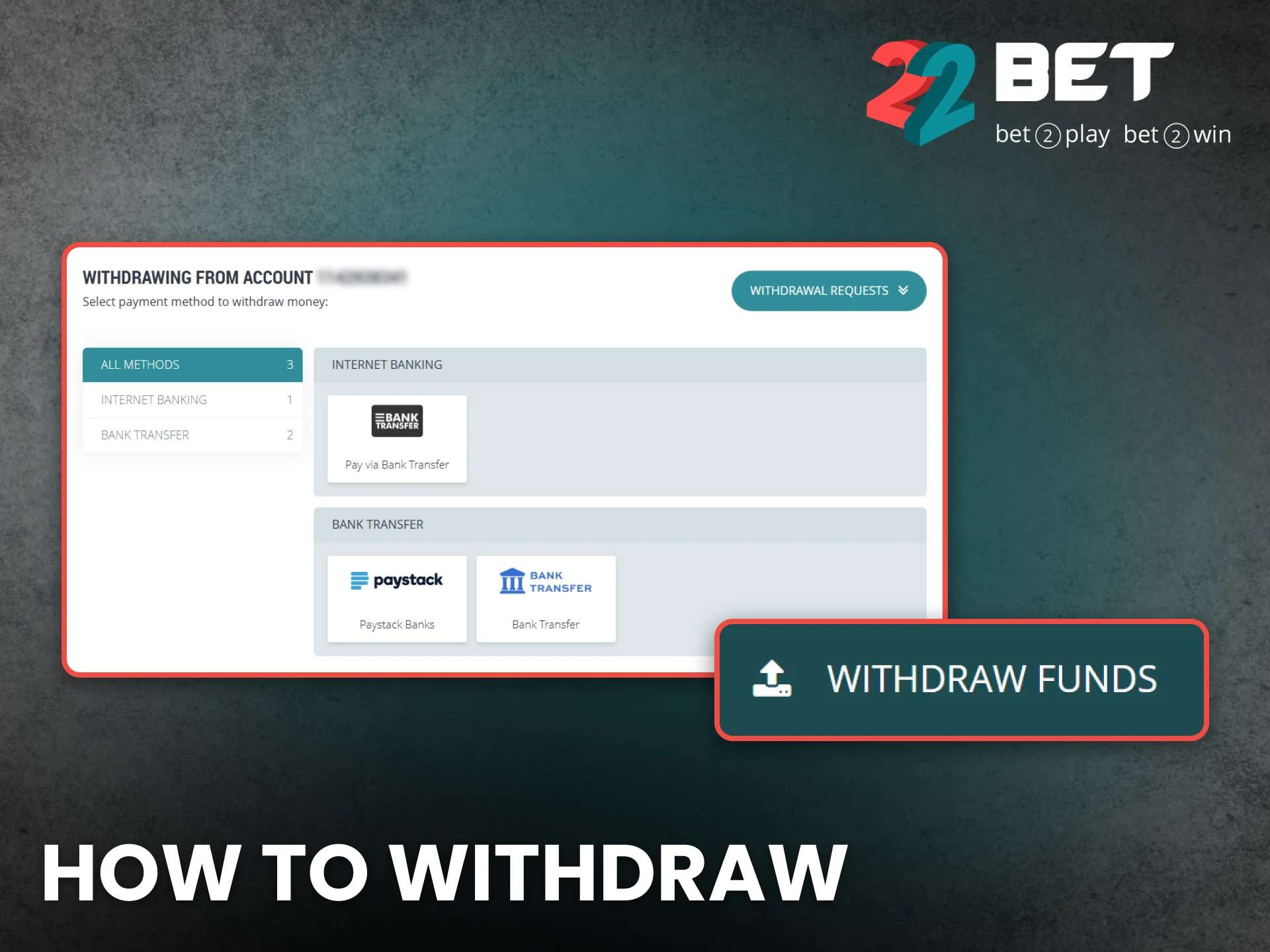 Withdraw your winnings fast with 22Bet Ghana trusted payout system.