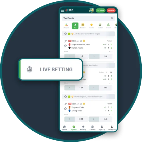 Enjoy real-time live betting with 22Bet on all major matches.