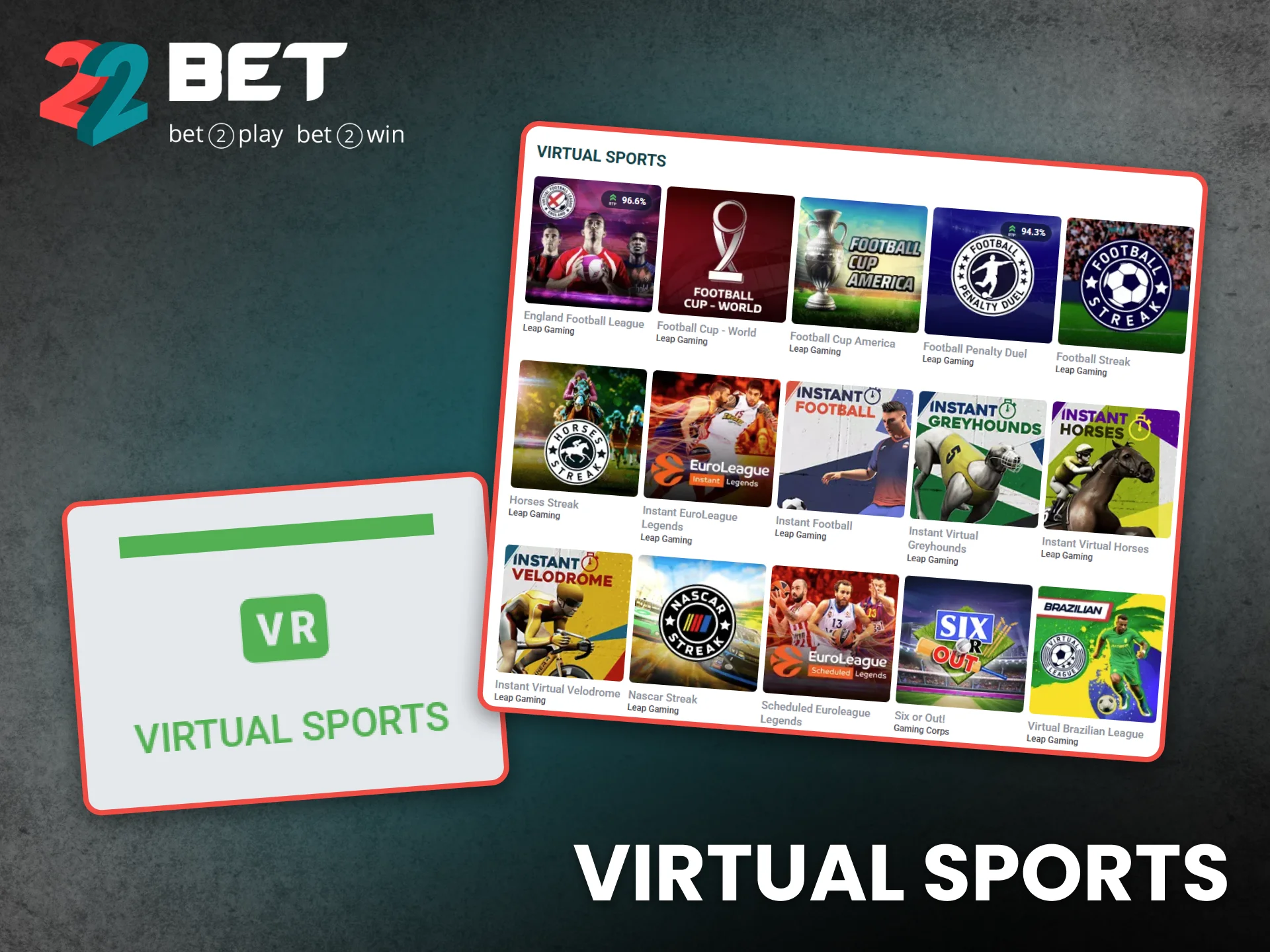 Virtual sports on 22Bet give nonstop entertainment for local players.