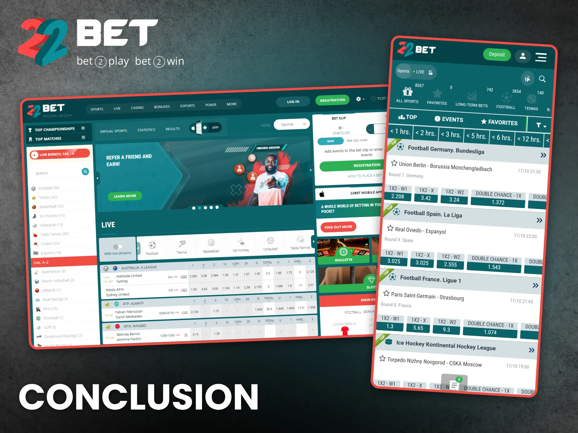 22Bet Nigeria delivers a complete and rewarding betting experience online.