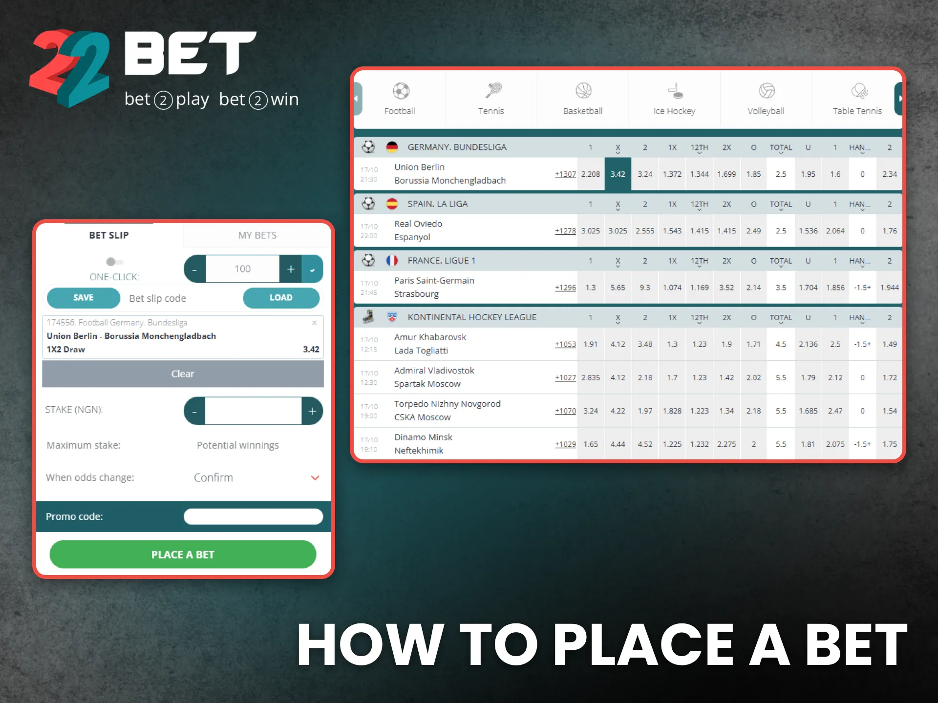 Learn how to place bets effectively on 22Bet Nigeria’s platform.
