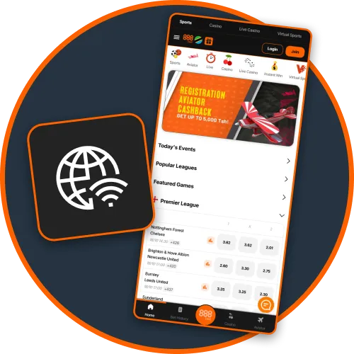 The 888bet app ensures low data use and fast response.