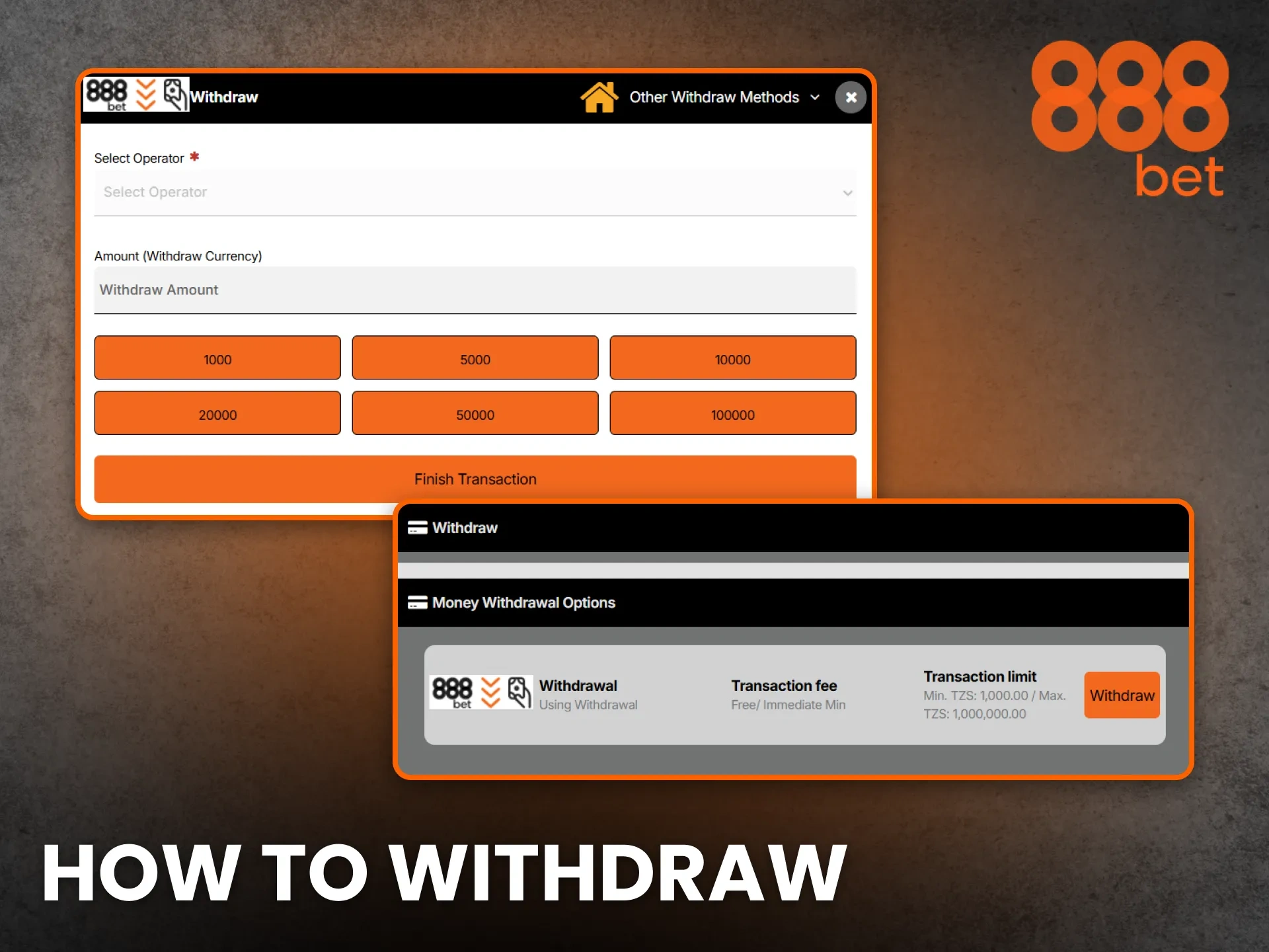Follow the steps for how to withdraw from 888bet Tanzania and cash out fast.