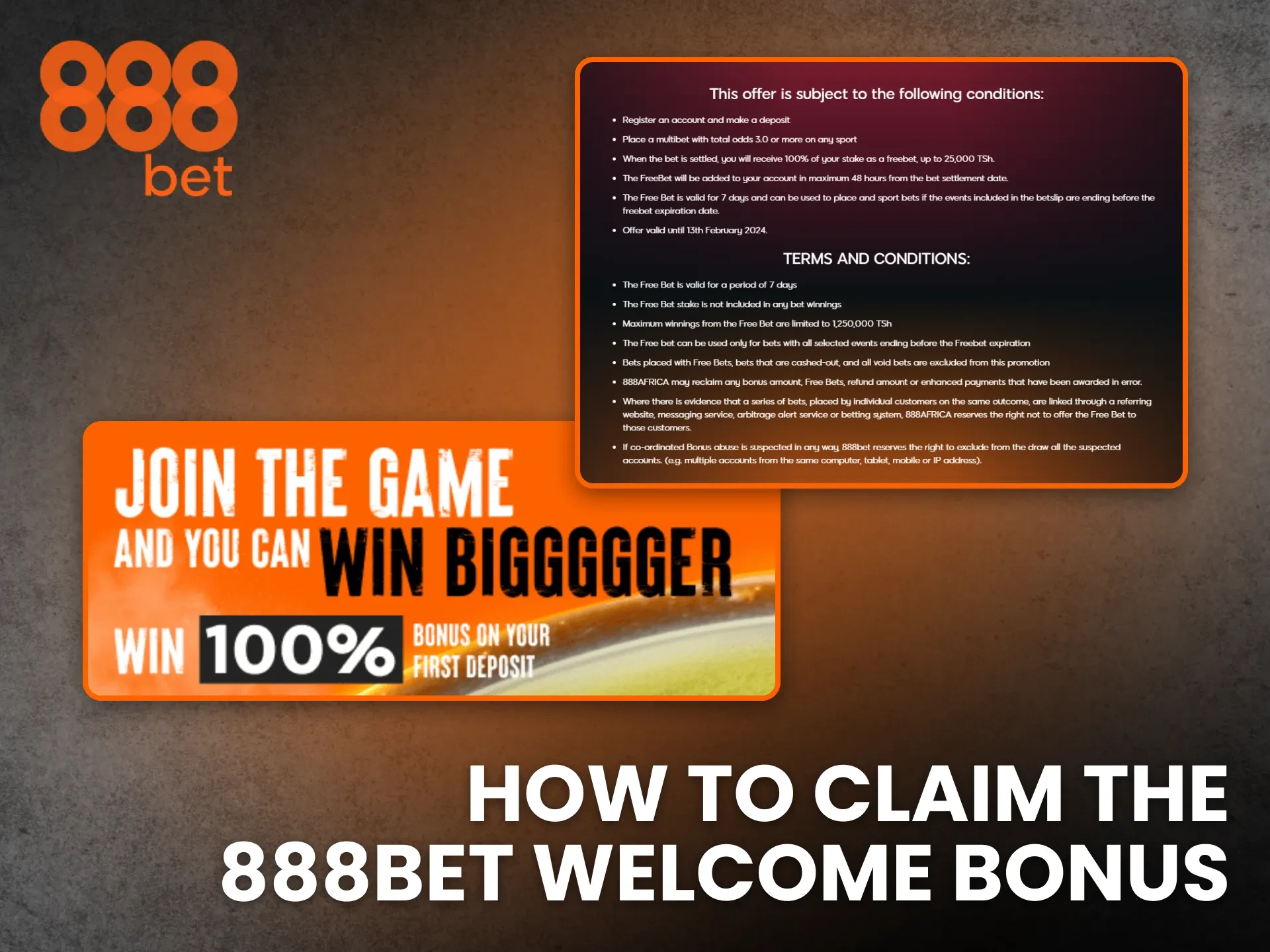 Find simple instructions on how to claim the 888bet welcome bonus.