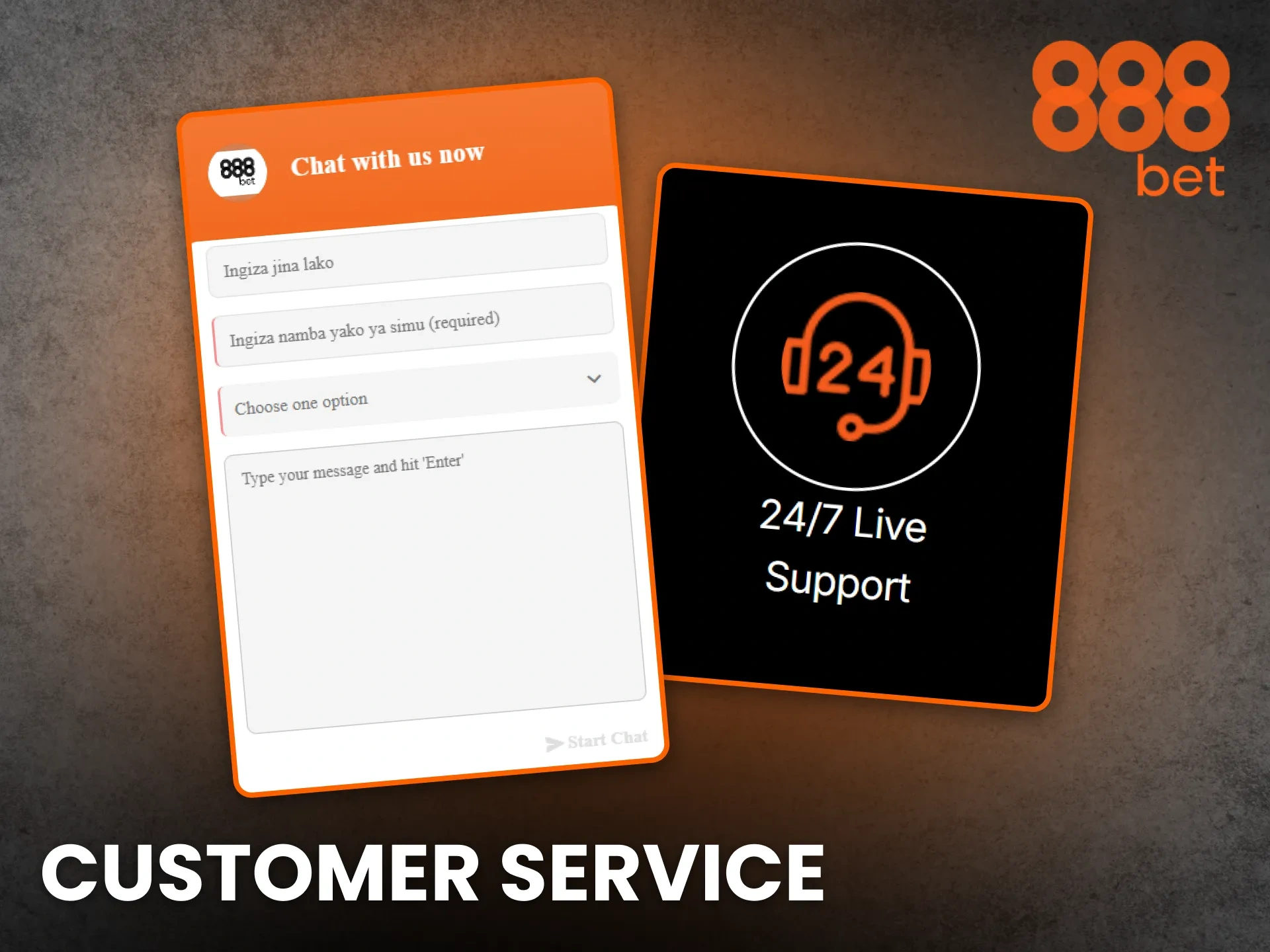 Reach out to customer service for dedicated support from the 888bet team.