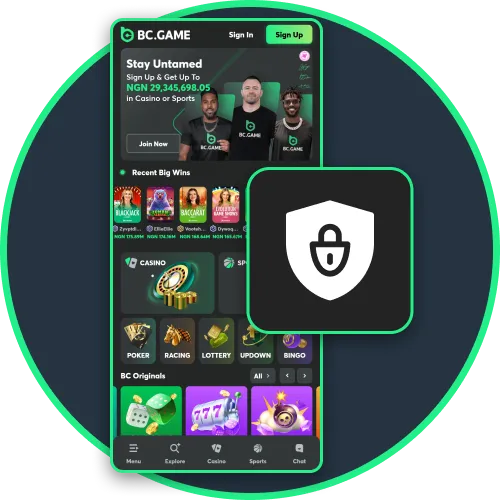 Enjoy secured and encrypted crypto payments through BC Game’s safe network.