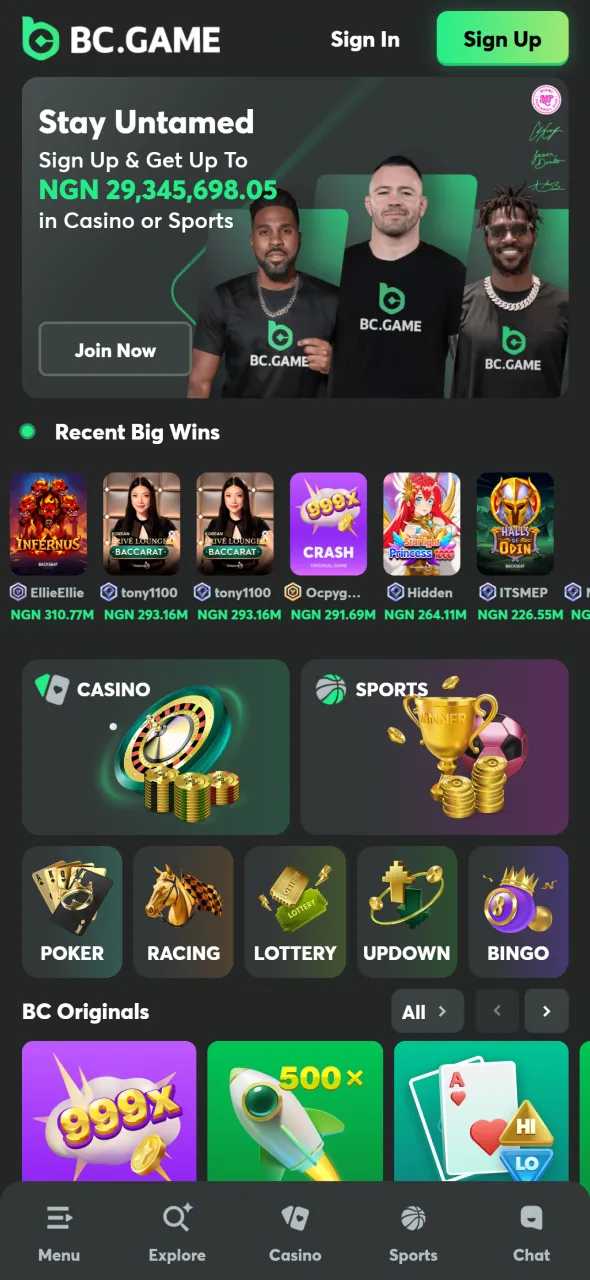 Visit the BC Game website and complete the form to create your account.