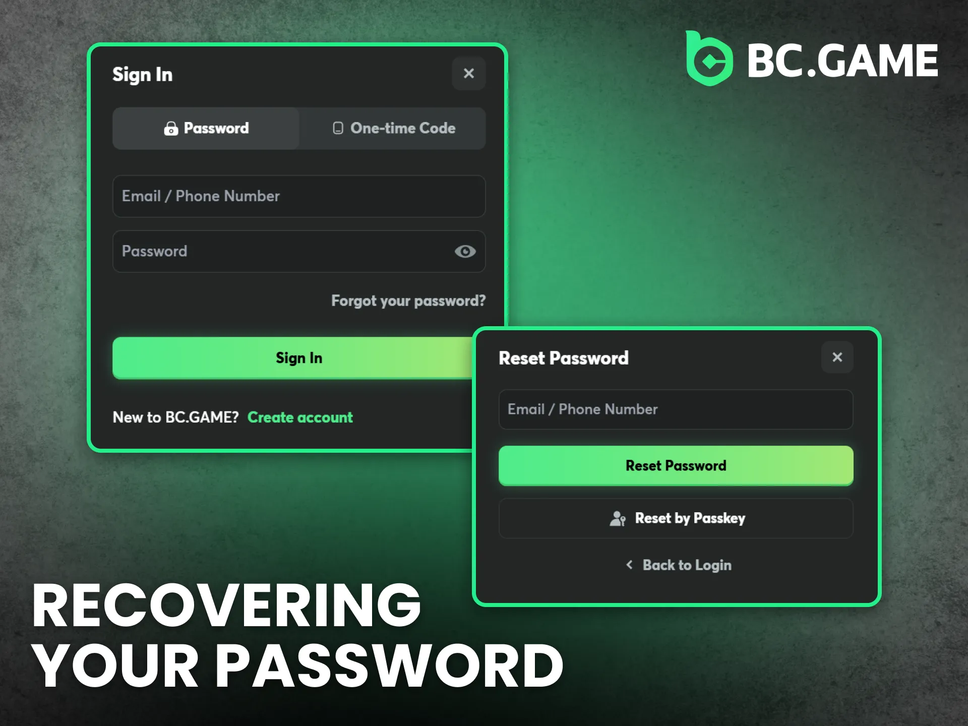 Recover your BC Game Nigeria password easily using the reset option.