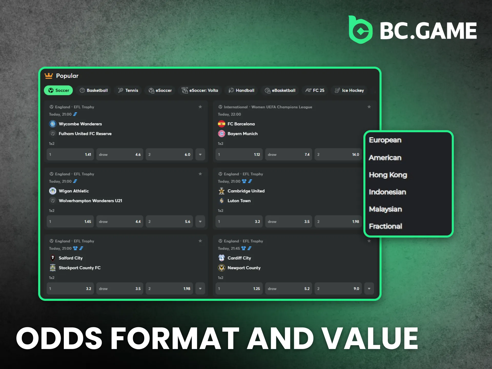 Enjoy accurate odds and transparent value on BC Game Nigeria bets.