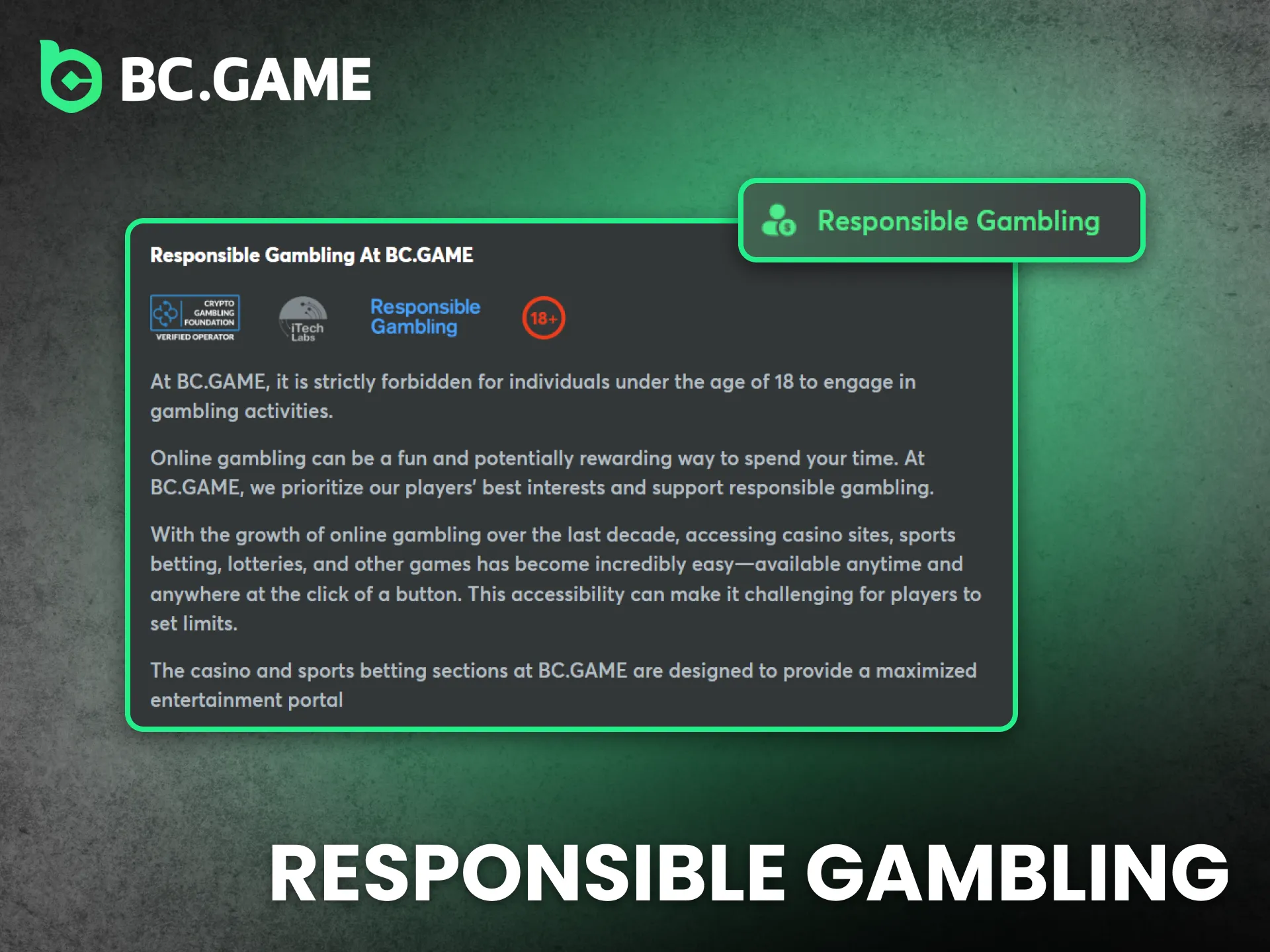 BC Game Nigeria promotes responsible gambling and fairness for all users.