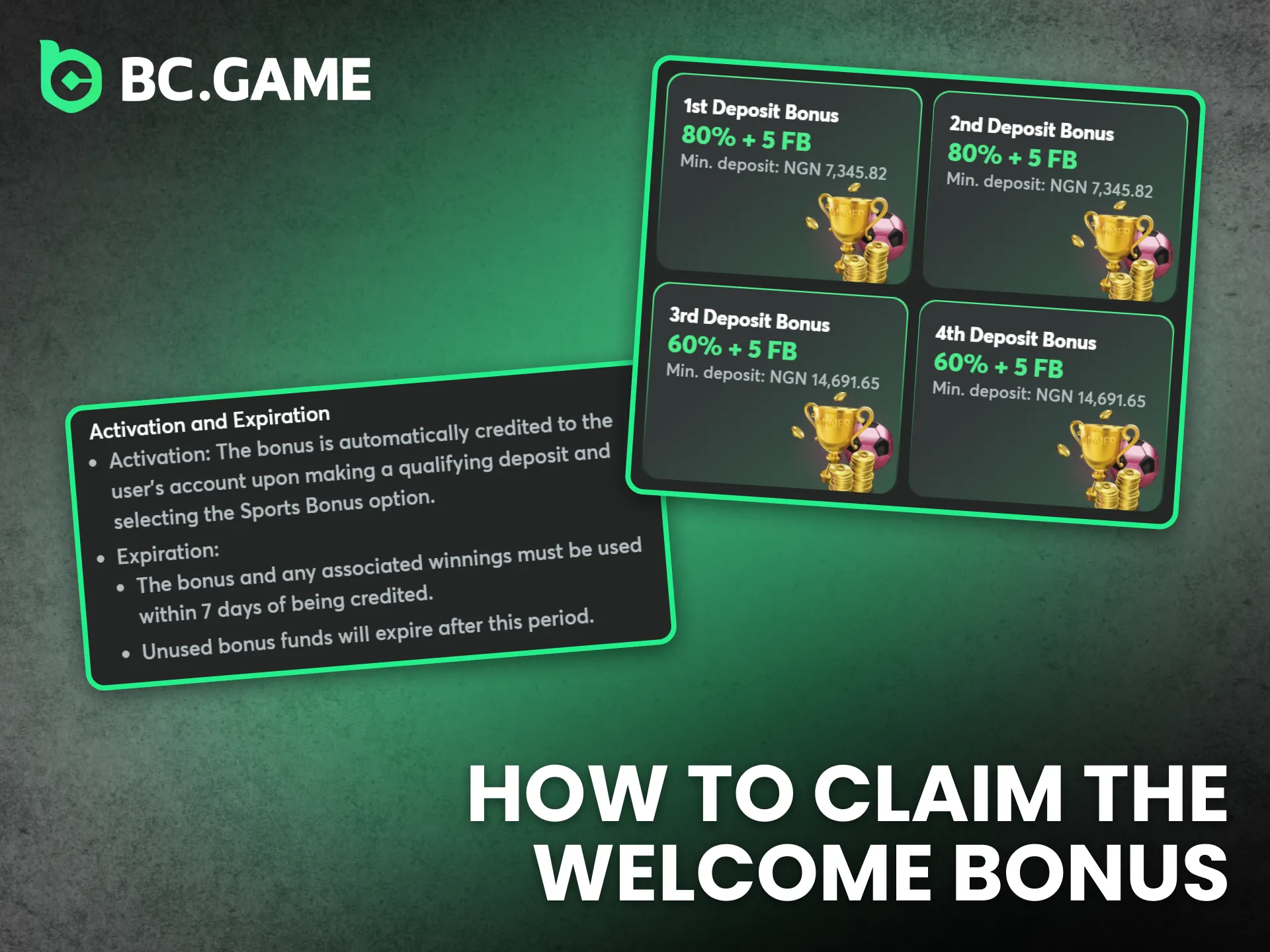 Claim the BC Game welcome bonus to start betting with extra rewards.