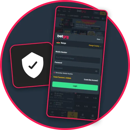 BetGR8 app offers secure login with mobile number and password access.