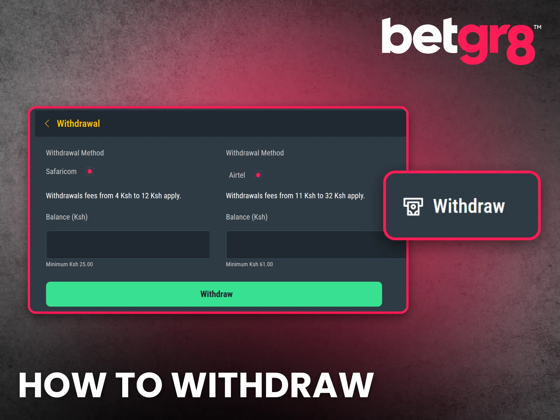 Withdraw your winnings from BetGR8 Kenya quickly with trusted methods.