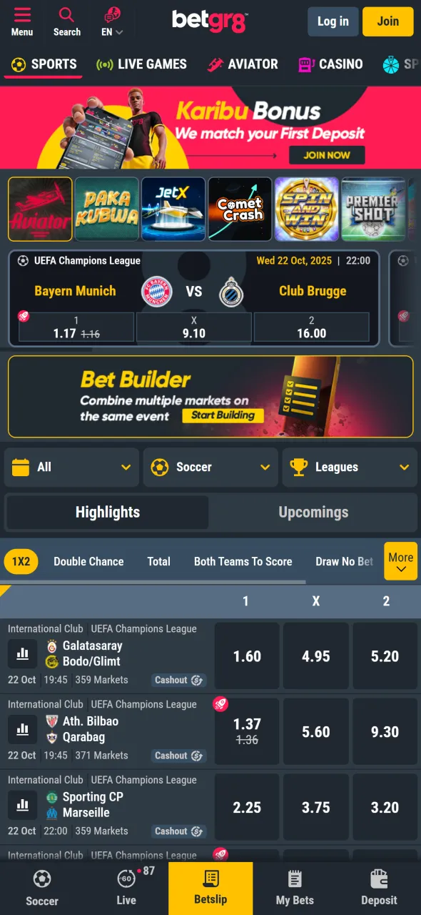 Visit the BetGR8 website to log in and access your profile.