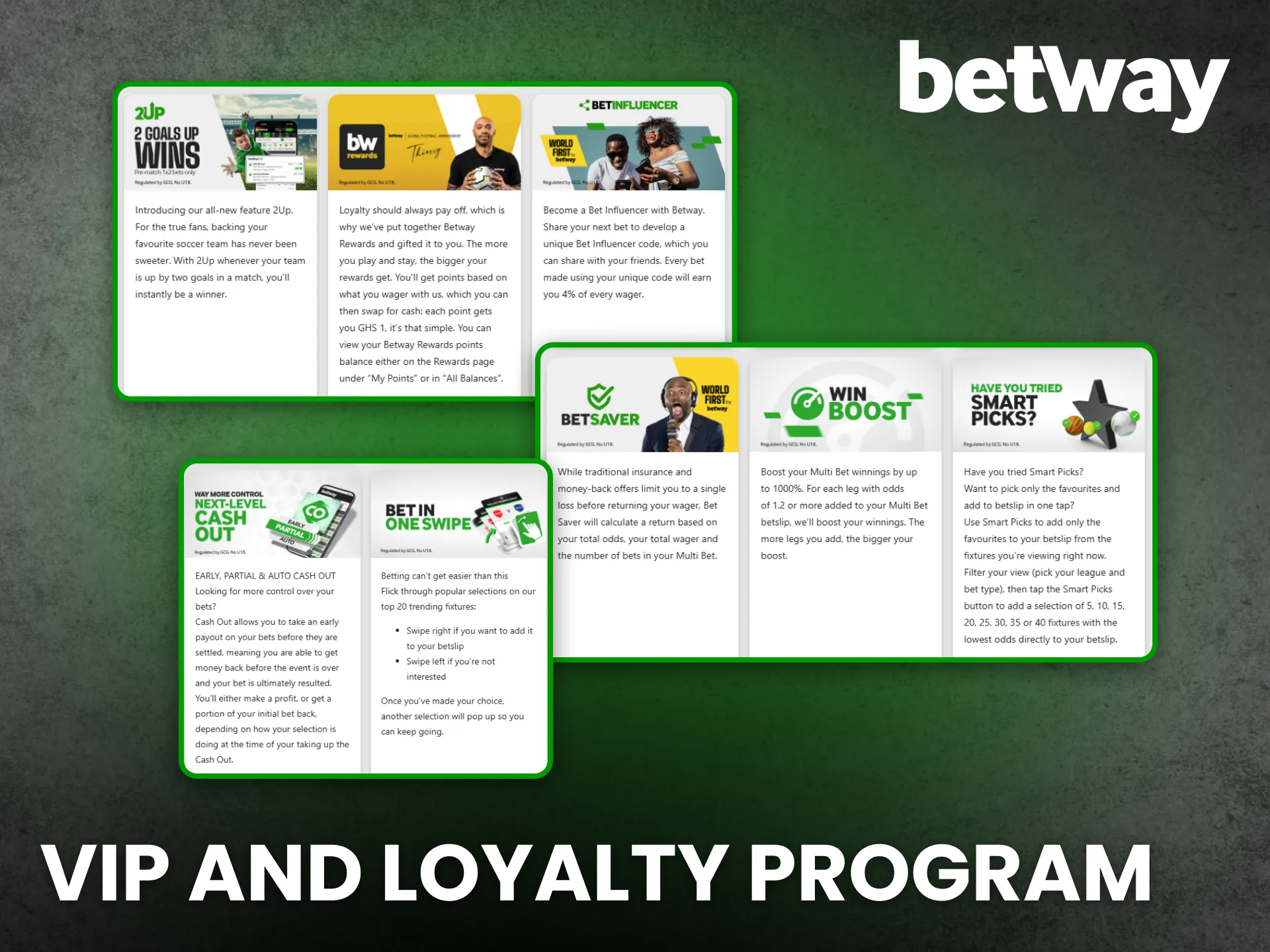Betway rewards loyal users with a special VIP and loyalty program.