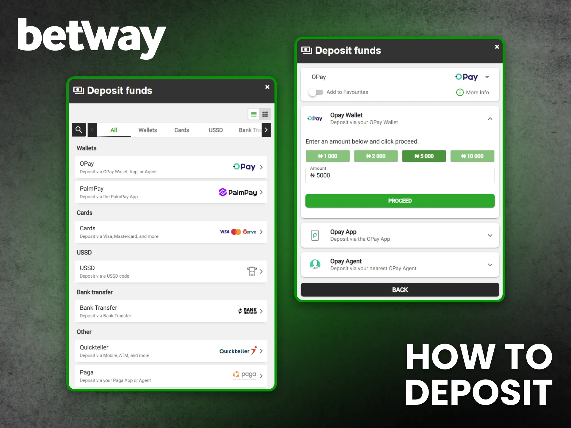 Deposit money safely on Betway Nigeria using local payment options.