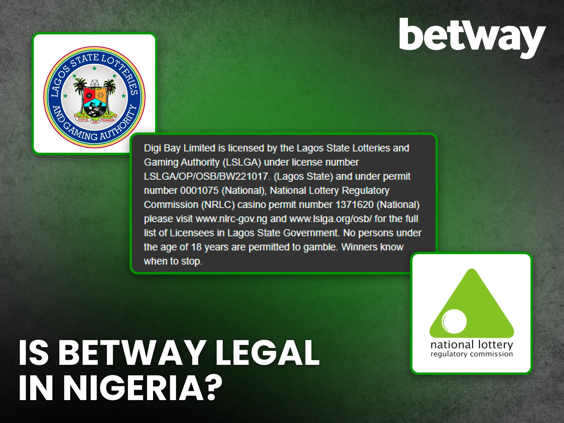 Betway follows Nigerian laws ensuring fair and safe play.