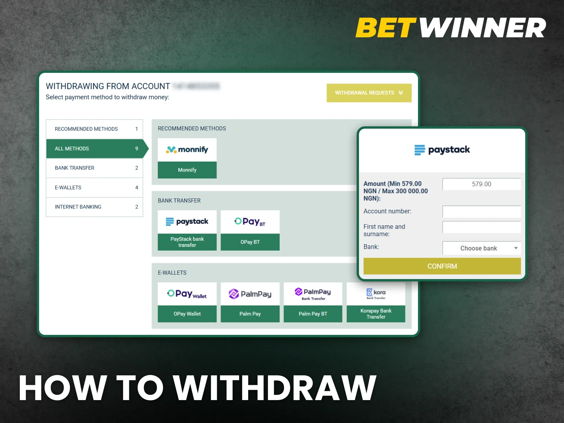Learn how to withdraw from BetWinner Nigeria to cash out your winnings securely.