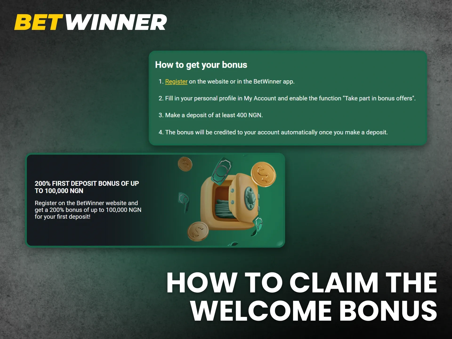 Learn how to claim the BetWinner welcome bonus with a simple guide.