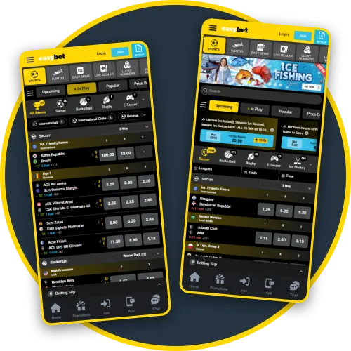 Bet live or pre-match with Easybet and never miss the action.